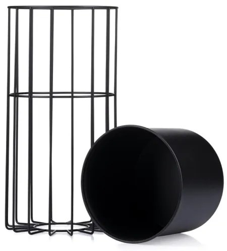 Ghiveci metalic de flori LOFT 42x20 cm negru