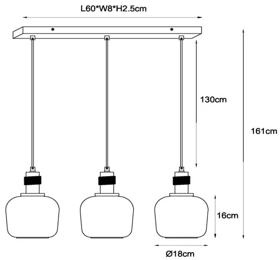 Lustră pe cablu Lucide 45408/03/62 ILONA 3xE27/40W/230V negru/bej