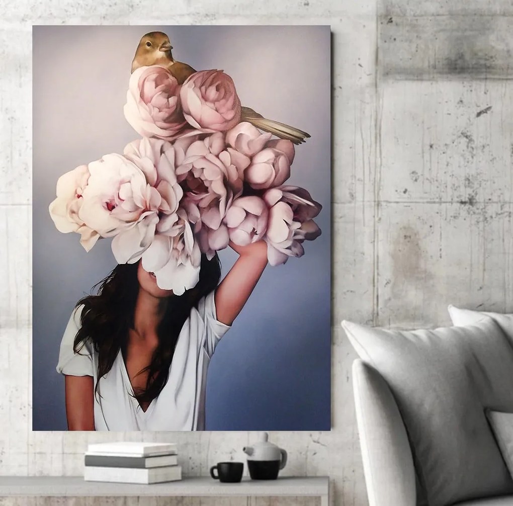 Tablou canvas Pink Peony 90x60 cm