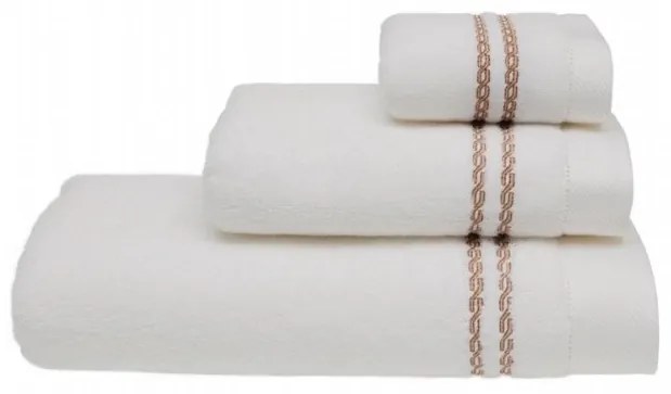 Prosop de corp CHAINE 75 X 150 cm Alb / broderie bej