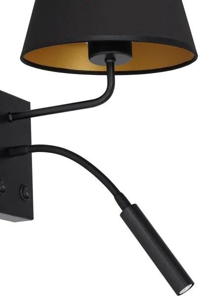 Lampă de perete ARDEN 1xE27/60W/230V + 1xG9/8W negru/auriu