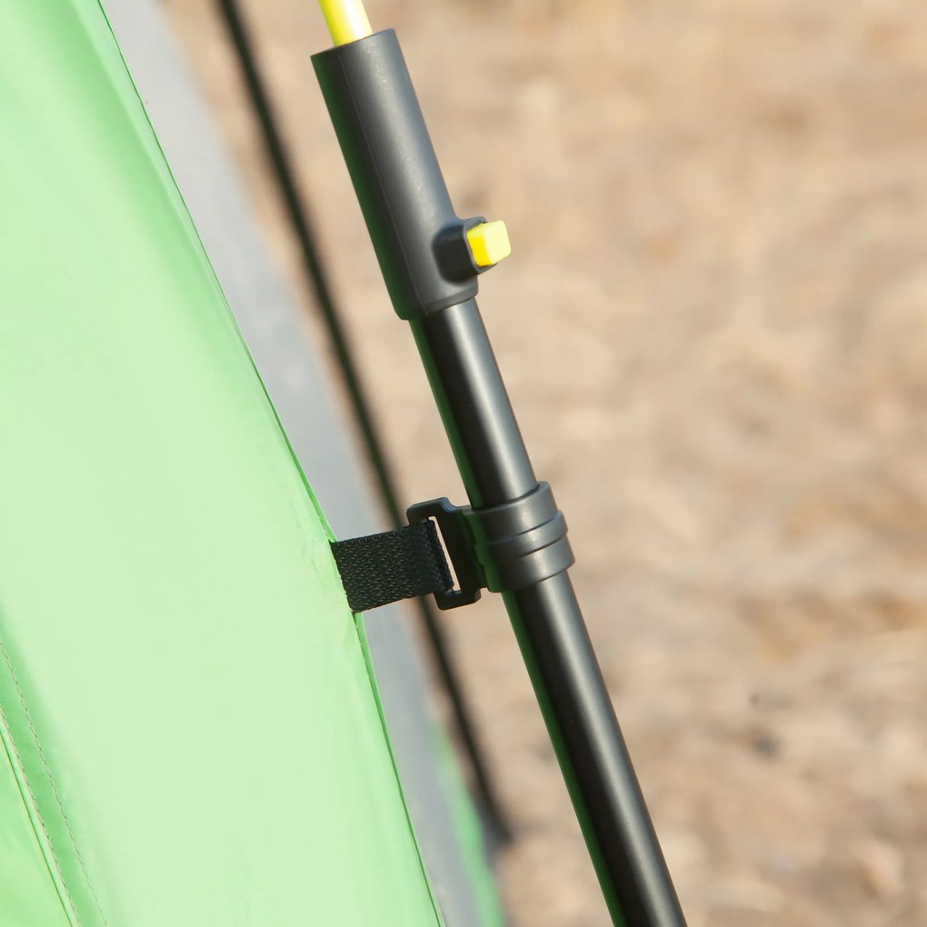 Outsunny Cort de Camping pentru 6 Persoane Cort de Familie Cort de Cupolă Piele ecologică 2000mm instalare ușoară pentru tabere trekking festival oțel fibre de sticlă verde 320 x 320 x 180 cm | Aosom Romania