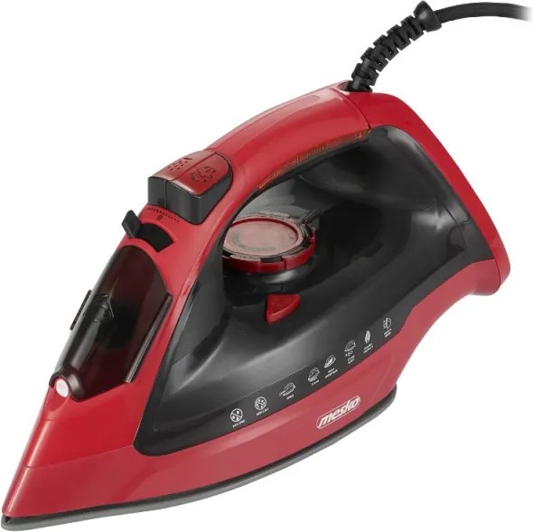 La mâna a doua: Fier de calcat Mesko MS 5031, 3000W, Placa ceramica, Oprire automata, Sistem anti-calcar, Rosu/Negru