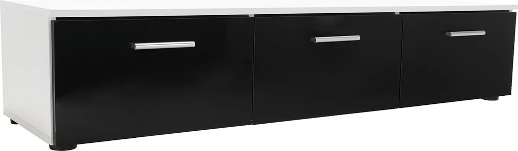 Mobilier living, alb/extra strălucire neagră HG, LEO