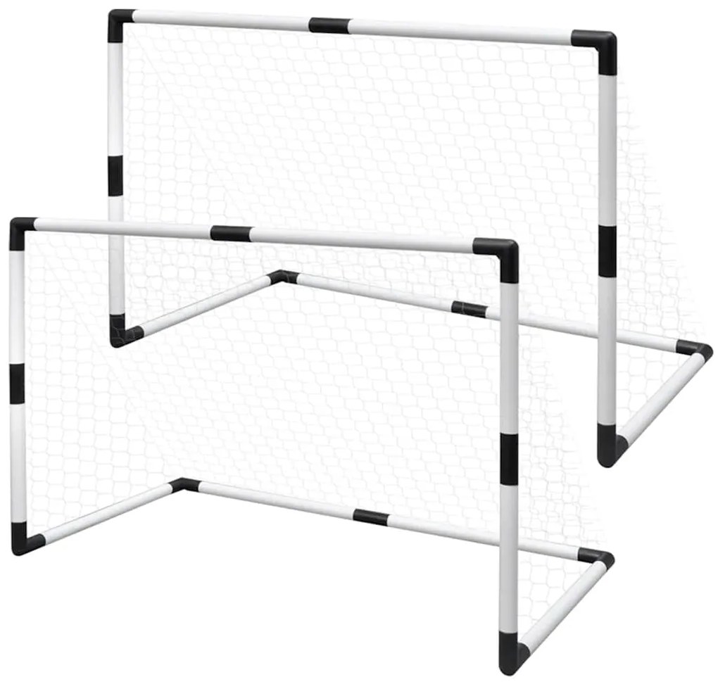 Set porți mini de fotbal pentru copii din plasă, 2 buc., 91,5x48x61 cm