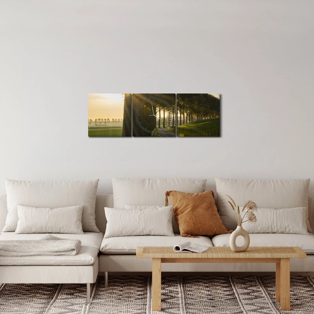 Tablou cu alee (cu ceas) (90x30 cm)
