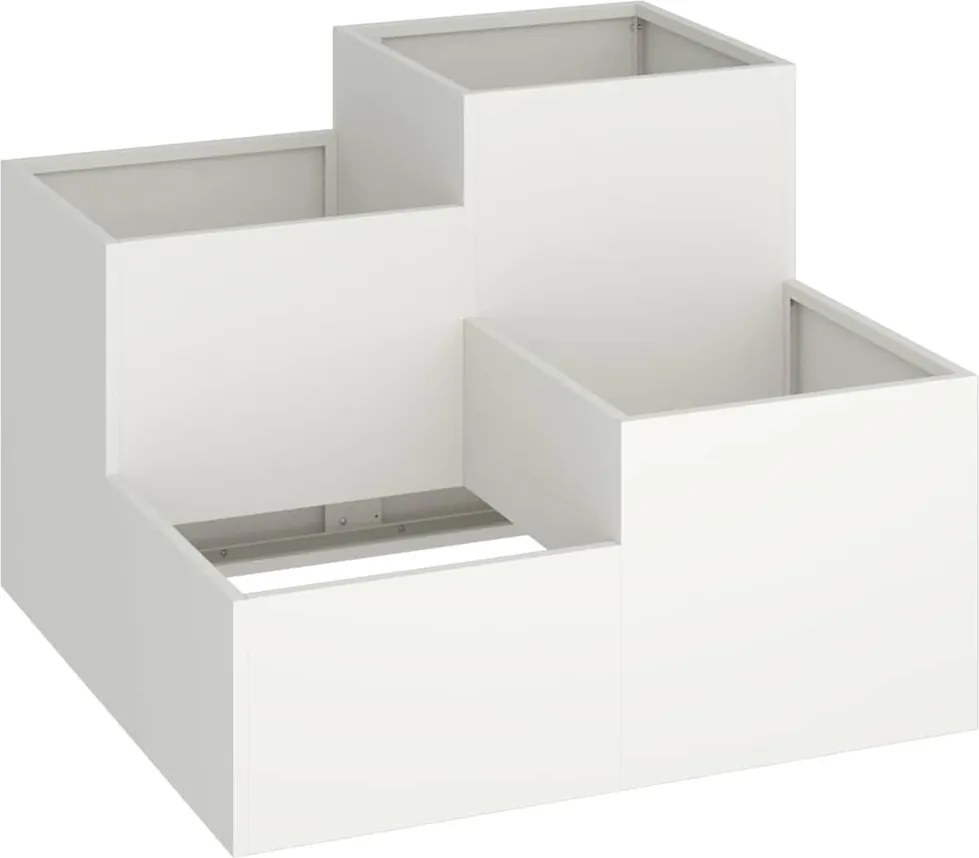 vidaXL Vază pentru Grădină Alb 100 x 100 x 60 cm Oțel