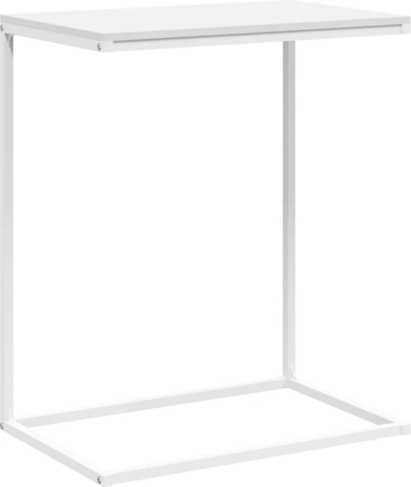 vidaXL Masă laterală, alb, 55x35x66 cm, lemn compozit