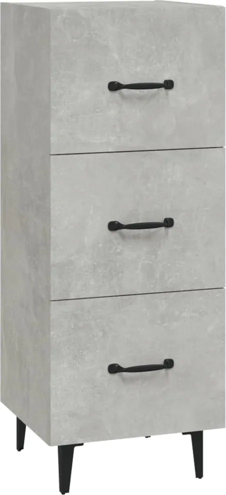 vidaXL Servantă, gri beton, 34,5x34x90 cm, lemn compozit