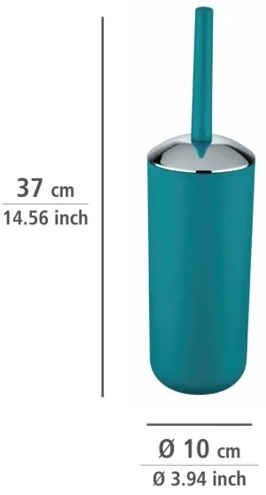 WENKO 21225100 - Perie WC BRASIL 10x37 cm, turcoaz/crom lucios