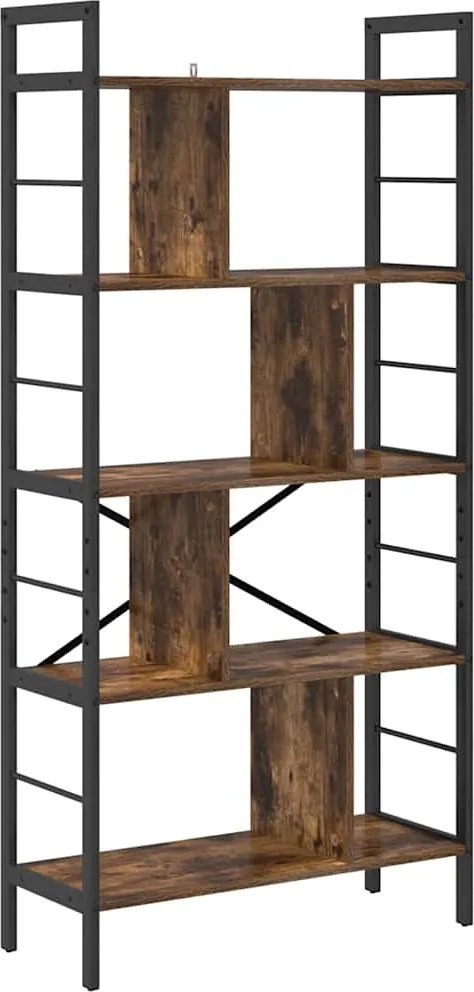 vidaXL Raft pentru cărți Stejar fumuriu 75 x 30 x 156 cm Lemn compozit