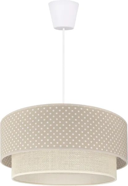 Brilagi-LED Lustră cu cablu BOHO BOBO, 1x E27/60W/230V, Ø 40 cm, cu buline, bej/crem