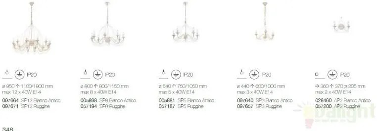 Candelabru clasic modelat si pictat manual finisaj alb antichizat CORTE SP12 097664