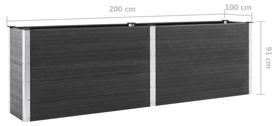 Strat inaltat de gradina, gri, 200x100x91 cm, WPC 1, 200 x 100 x 91 cm, 200 x 100 x 91 cm