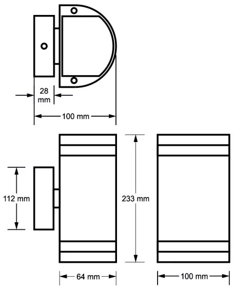Aplică perete exterior KORTEK 2xGU10/30W/230V IP44 gri