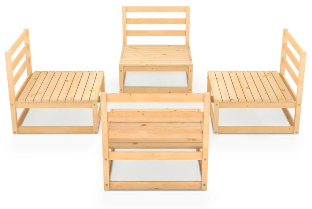 Set mobilier de gradina, 4 piese, lemn masiv de pin Maro, 1, nu
