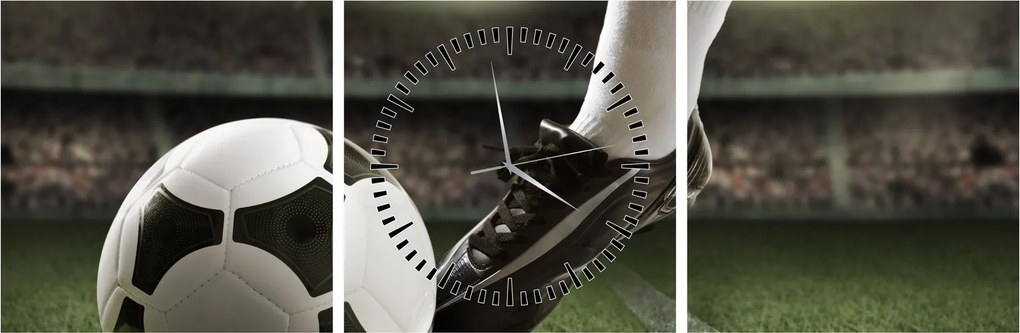 Tablou - Minge de fotbal (cu ceas) (90x30 cm)