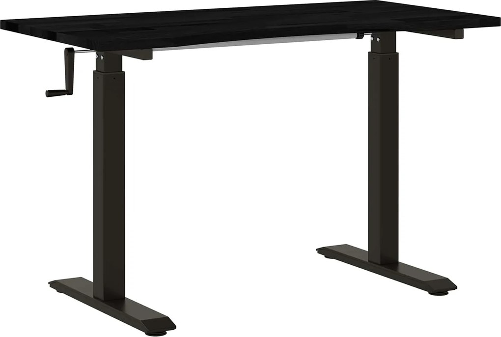 vidaXL Birou Negru și Maro Întunecat 120 x 60 cm Lemn de stejar masiv