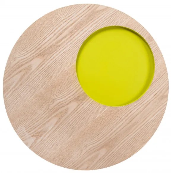 Masuta de cafea rotunda din lemn Addison 50x50x50 cm maro/galben