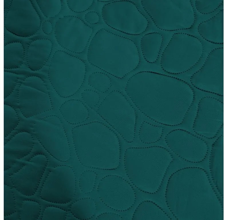 Tyrkysový přehoz na postel se vzorem STONE Dimensiune: 200 x 220 cm