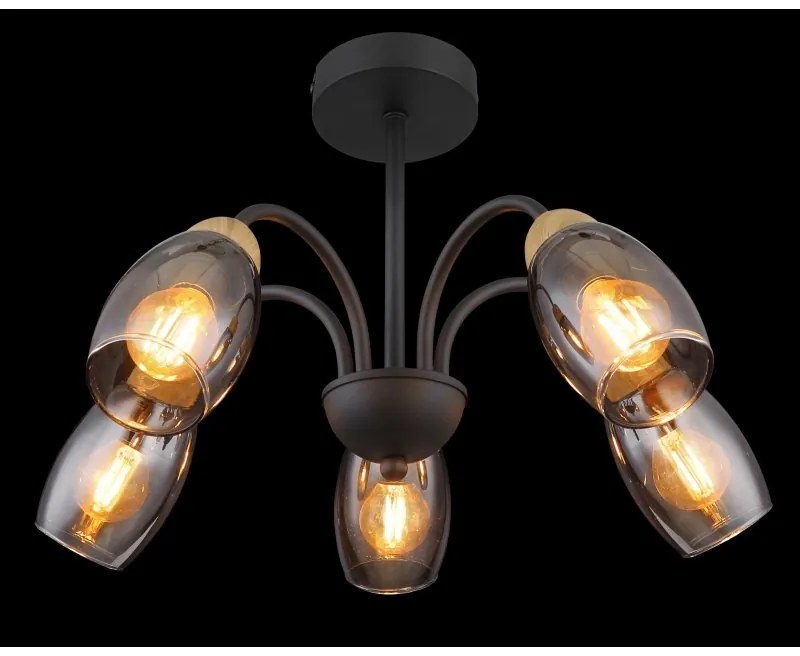Plafoniera 5L design modern Gerly negru