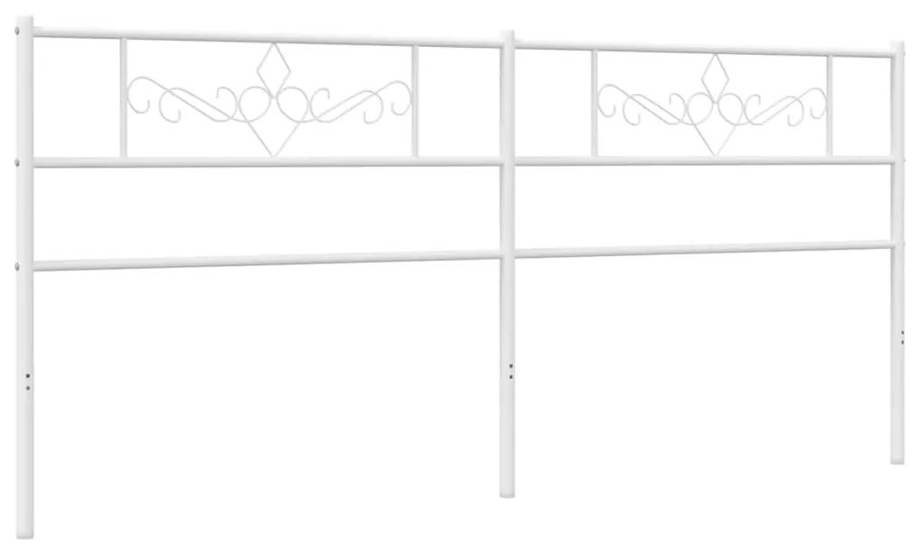 355352 vidaXL Tăblie de pat metalică, alb, 180 cm