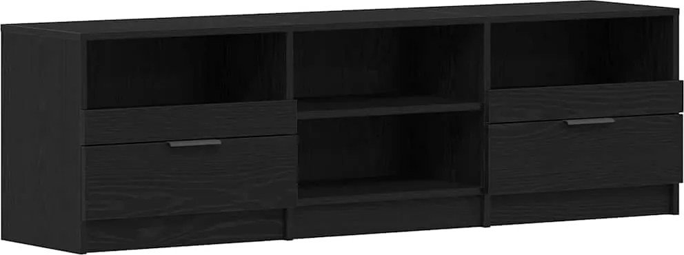 vidaXL Cabinet TV Stejar Negru 150 x 33,5 x 45 cm Lemn compozit
