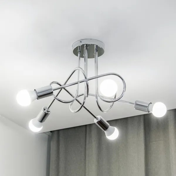 Lustră aplicată OXFORD 5xE27/15W/230V crom lucios