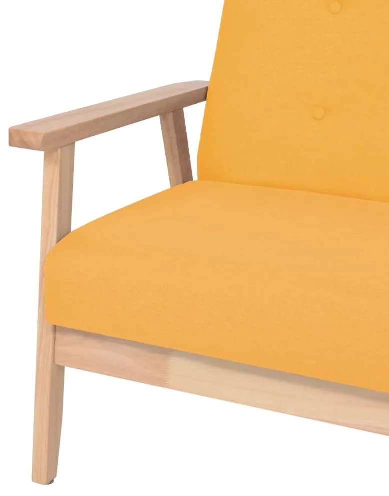 Canapea cu 2 locuri, galben, material textil Galben, Canapea cu 2 locuri