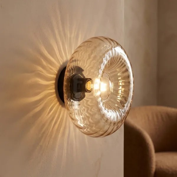 Brilliant - Aplica de perete NEVIL 1xE27/20W/230V negru/bej fumuriu