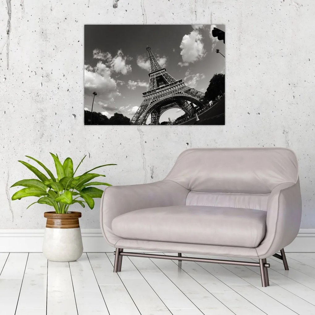 Tablou pe sticlă - Turnul Eiffel din Paris (70x50 cm)