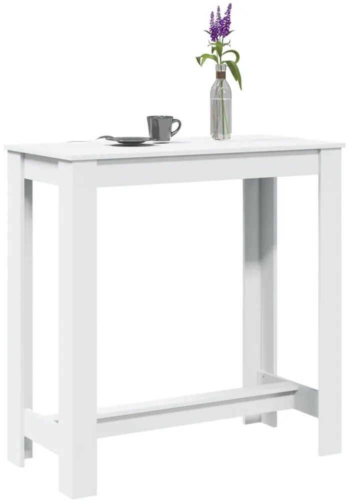 vidaXL Masă de bar, alb, 102x50x103,5 cm, lemn prelucrat