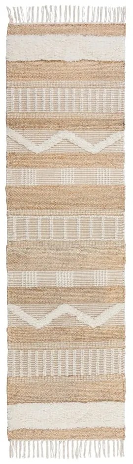 Covor din iută Flair Rugs Medina, 60 x 230 cm, bej