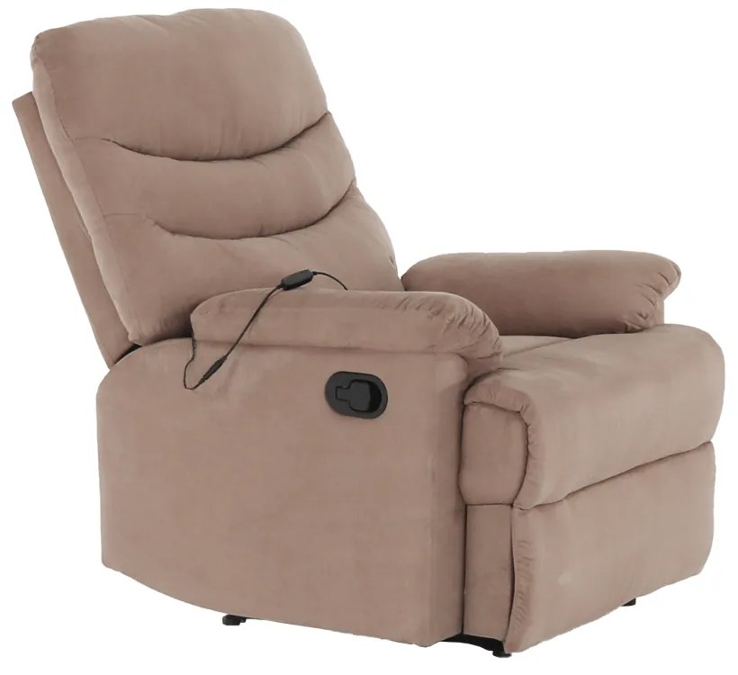 Fotoliu de masaj, reglabil, material textil grej TAUPE, LAMBERT