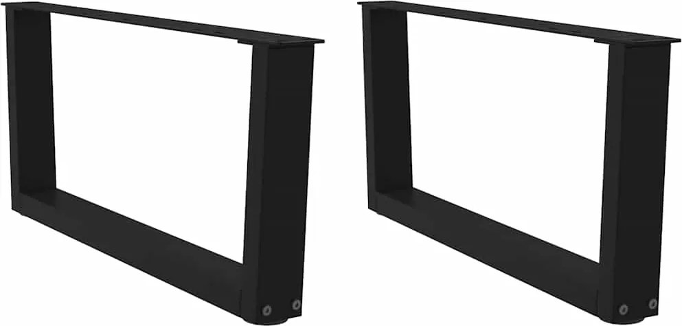 vidaXL Picioare pentru măsuță de cafea în formă de V, 2 buc., negru, 70x(30-31,3) cm, oțel