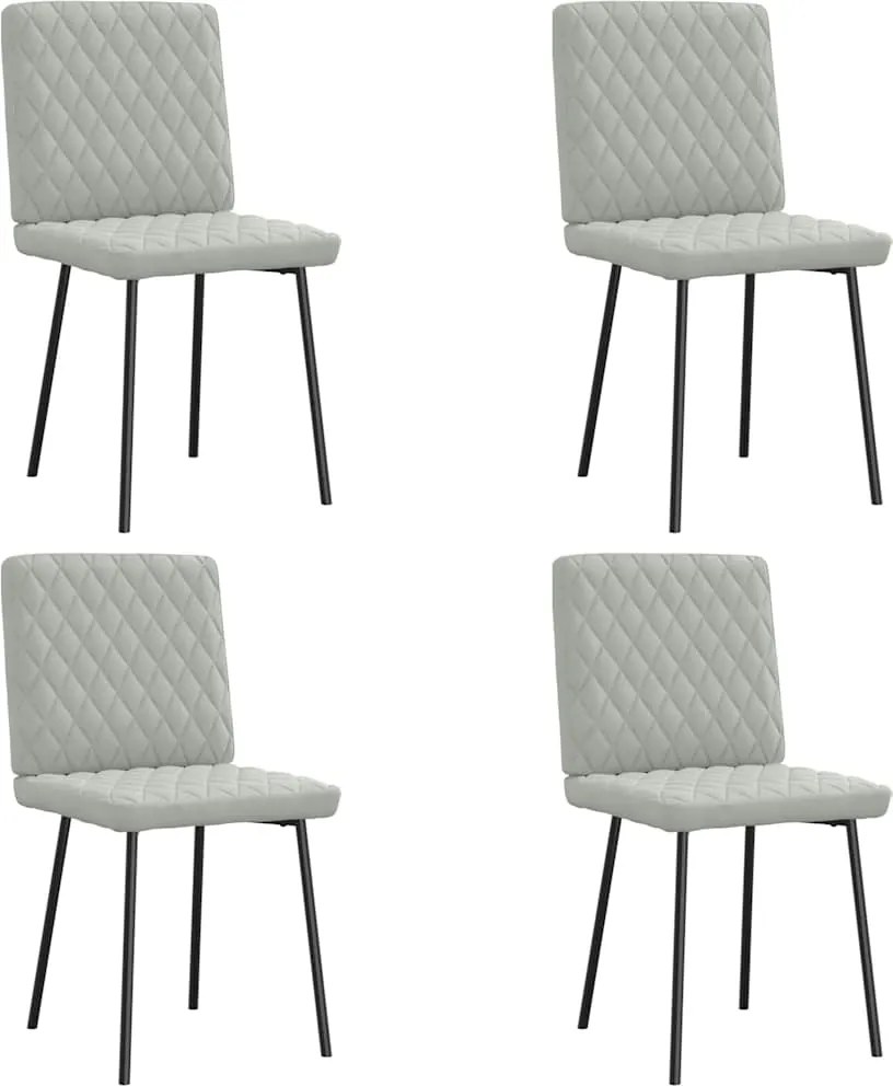 vidaXL Scaune de bucătărie, 4 buc., gri deschis, catifea