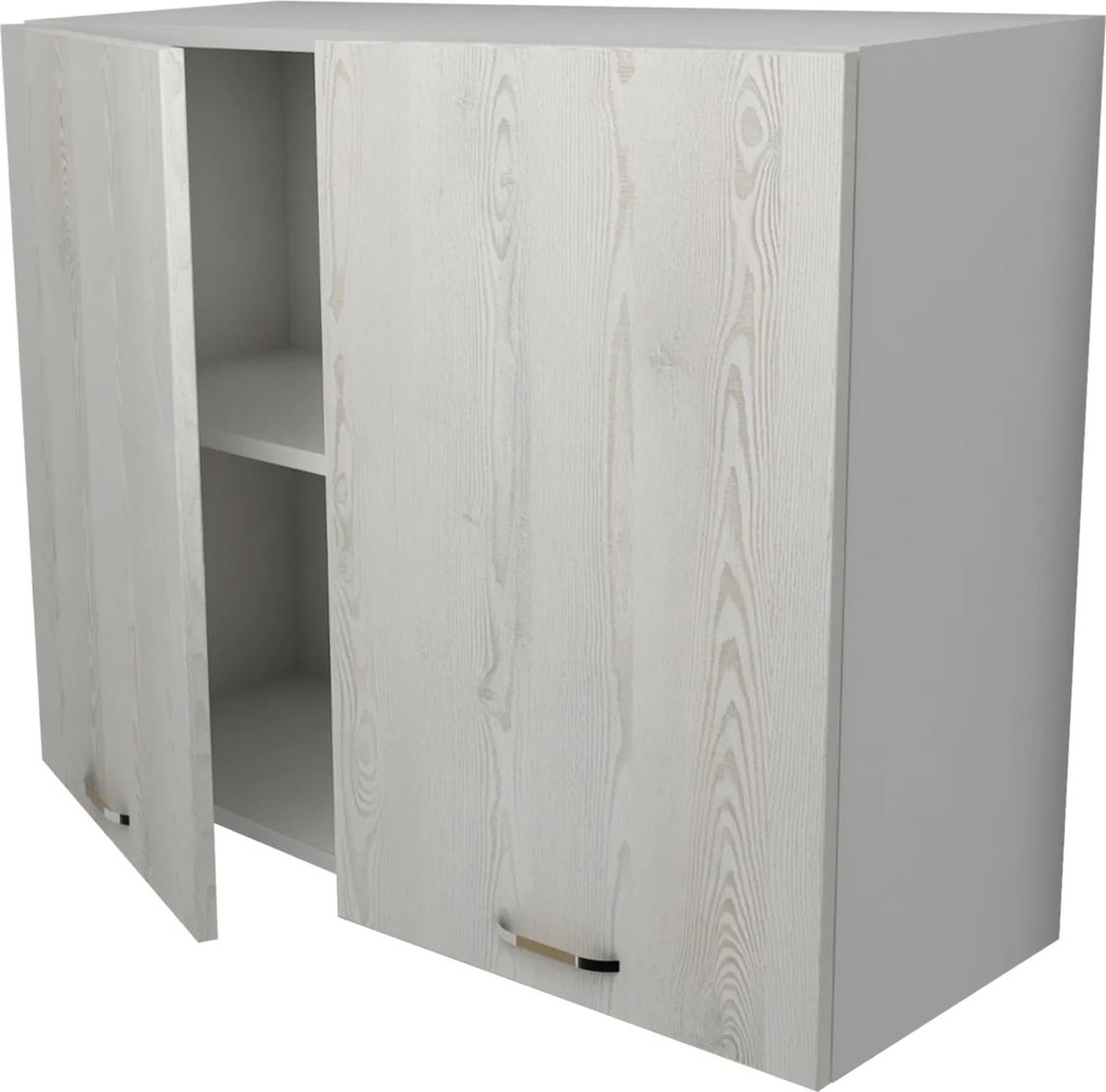 Corp Superior Lecce, 2 Usi, Pin Alb/Alb, 80 x 30 x 65 cm