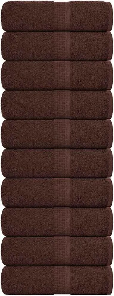 vidaXL Prosoape de oaspeți, FROGN, 10 buc., maro, 30x50 cm, 360 g/m²