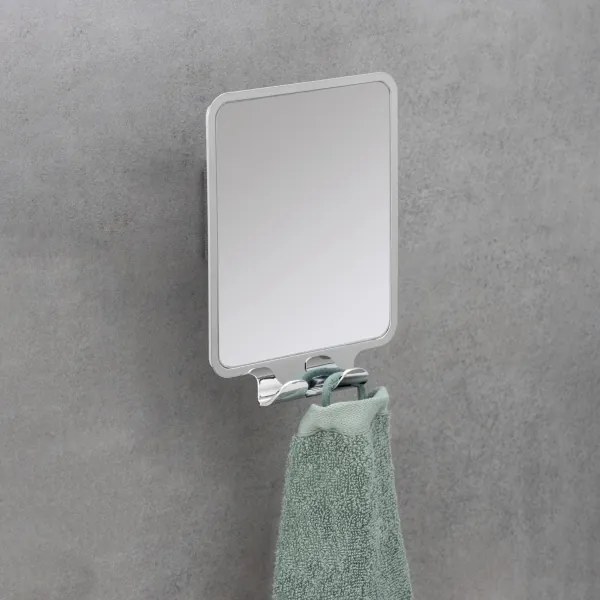 WENKO 22693100 - Oglindă cosmetică VACUUM-LOC QUADRO ED 14 x 19,5 cm, crom lucios