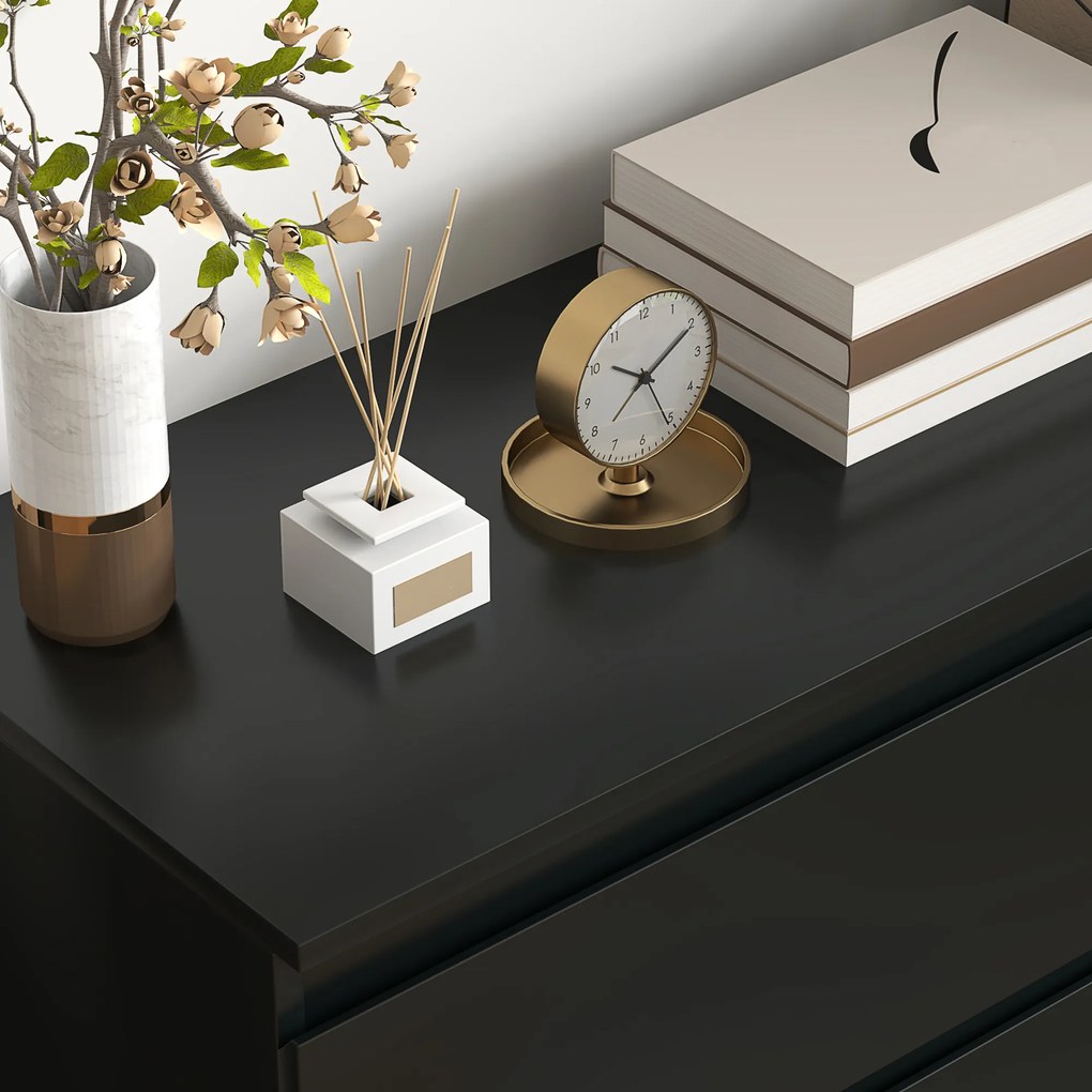 HOMCOM Comodă cu 3 sertare, mobilier de depozitare cu design curat pentru dormitor, interior, 80l x 39P x 73H cm | Aosom Romania