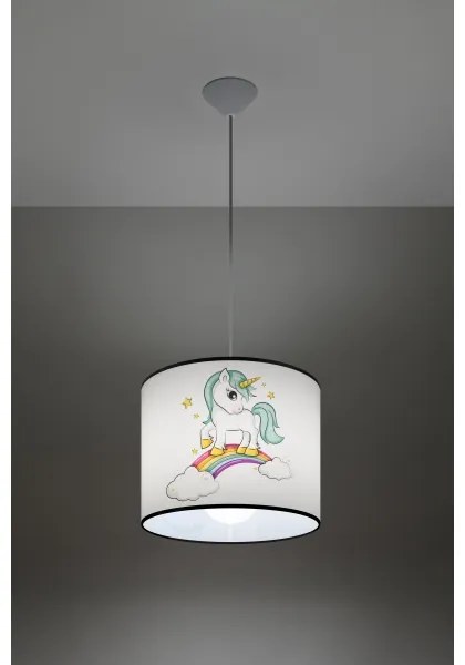 Lustră pe cablu pentru copii Sollux SL.1412 UNICORN 1xE27/15W/230V d. 30 cm