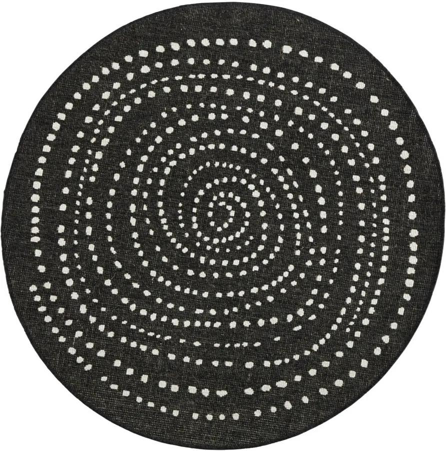 Covor rotund, reversibil Bougari Bali, Ø 140 cm, negru