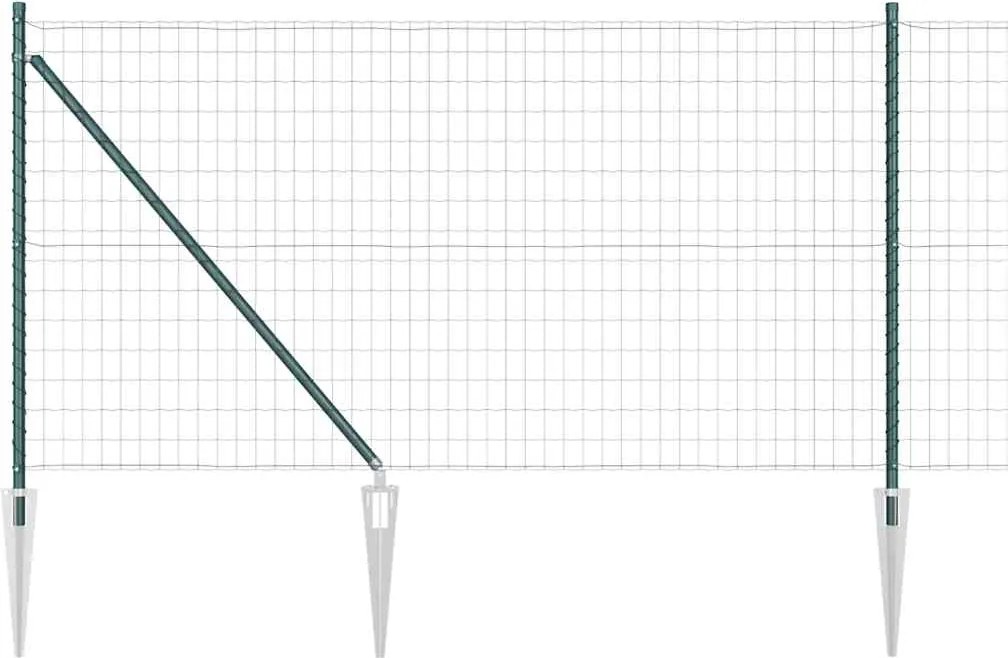 vidaXL Gard cu Stâlp Verde 1 x 25 m Oțel și PVC