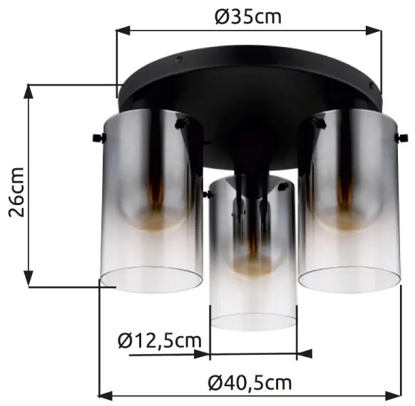 Lustră aplicată Globo 15907-3D FLORENTINA 3xE27/40W/230V