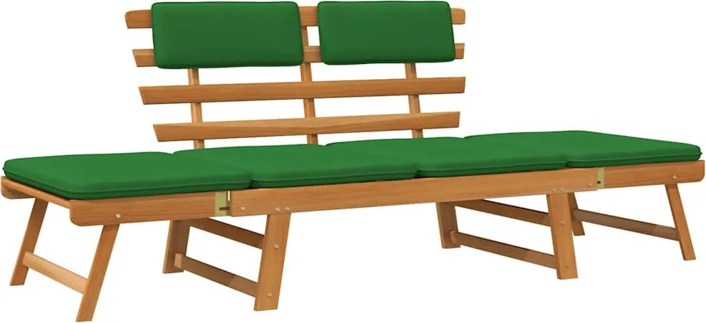 vidaXL Bancă de grădină cu perne 2-în-1, 190 cm, lemn masiv acacia