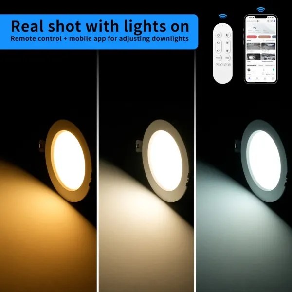 Immax NEO 07296L - Spot LED încastrat, reglabil, downlight, 12W, 230V, Wi-Fi, Tuya Ø 12 cm, negru