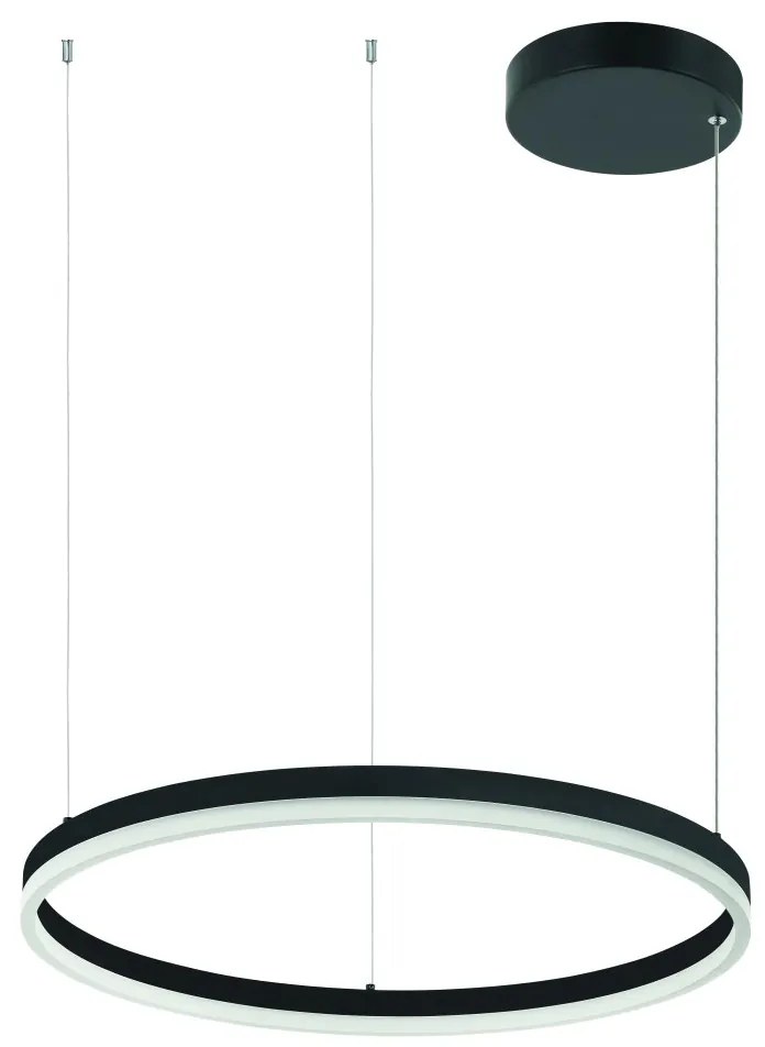 Lustra LED design modern circular ROTUNDA 60cm, negru mat