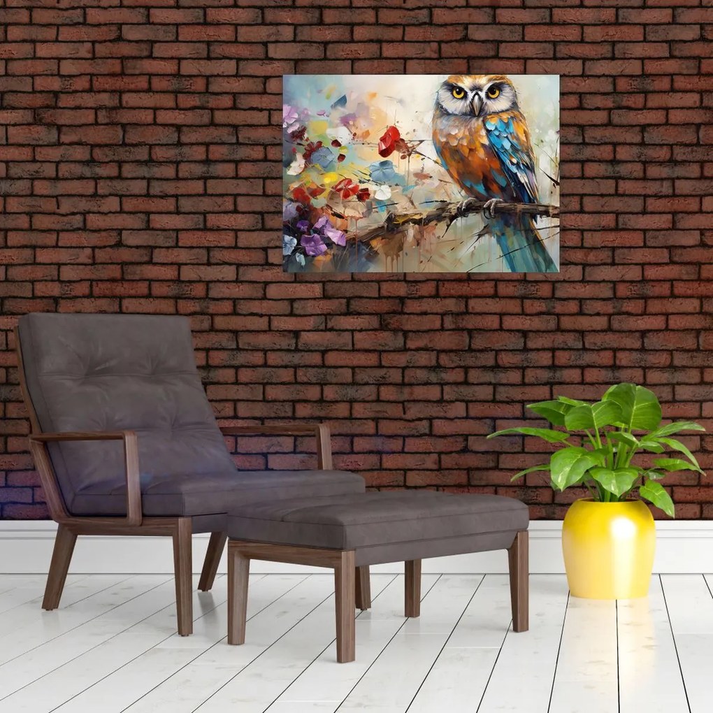 Tablou - Bufniță pictată (70x50 cm)