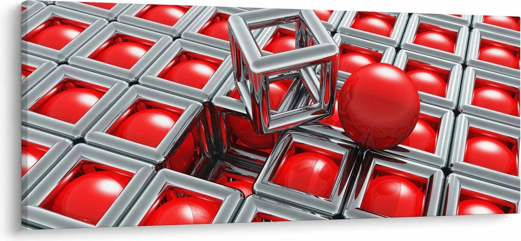 Tablou - Abstract metalic 3D (120x50 cm)
