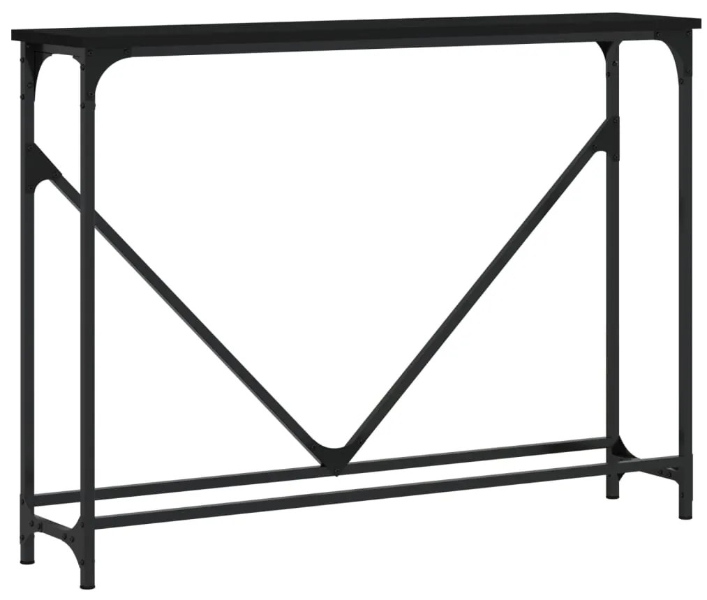 834130 vidaXL Măsuță consolă, negru, 102x22,5x75 cm, lemn compozit